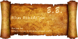Blun Bibiána névjegykártya